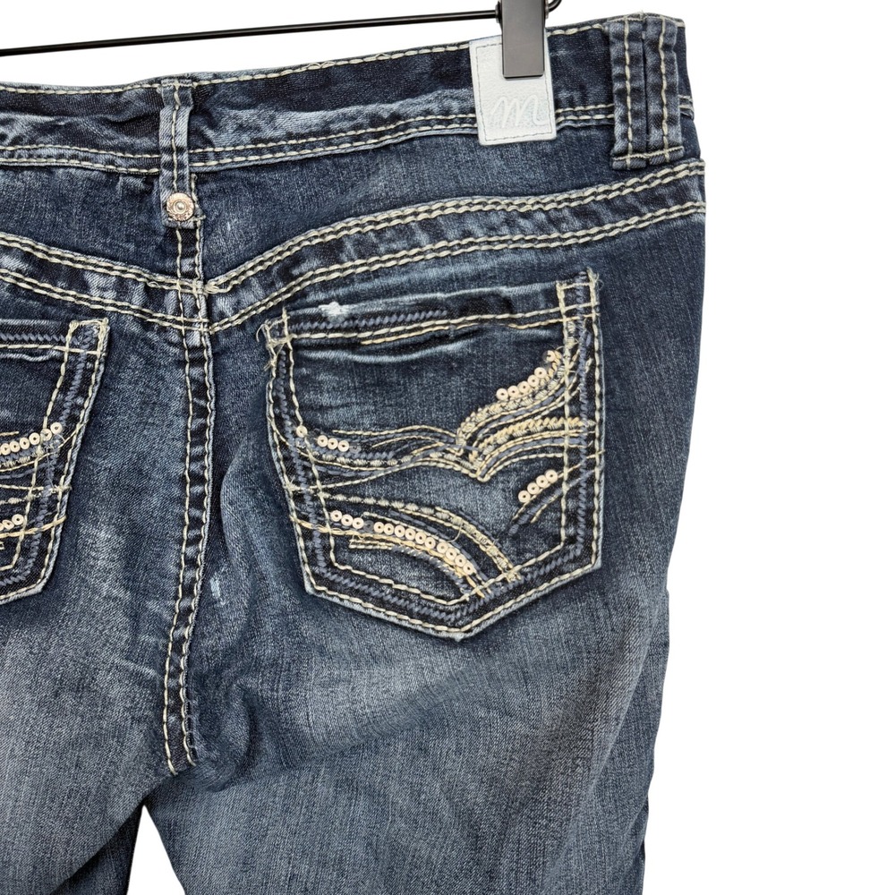 Maurices Jeans Women Dark Wash Embellished Pocket Stitch Detail Denim Pants Y2K‎ - Picture 4 of 10